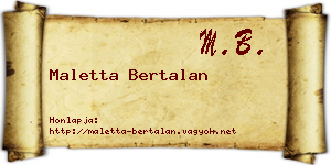 Maletta Bertalan névjegykártya