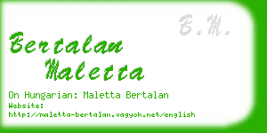 bertalan maletta business card